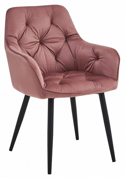 Blagovaonska stolica JORK VELVET, roze