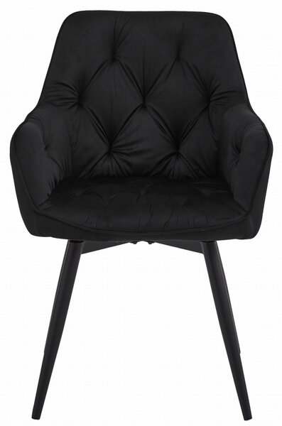 Rotirajuća blagovaonska stolica JORK360 VELVET, crna