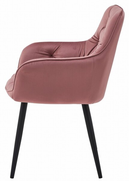 Blagovaonska stolica JORK VELVET, roze