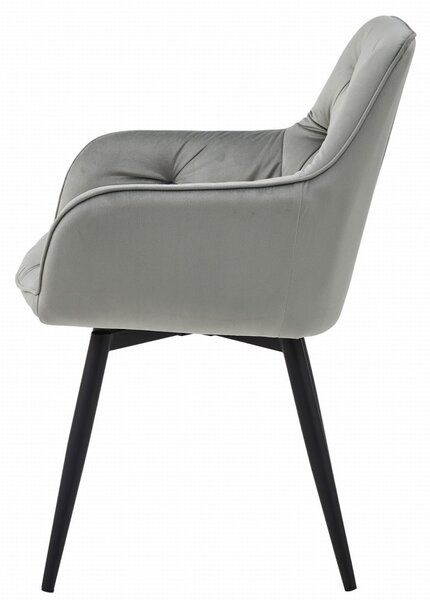 Okretni blagovaonski stolac JORK360 VELVET, svijetlosivi