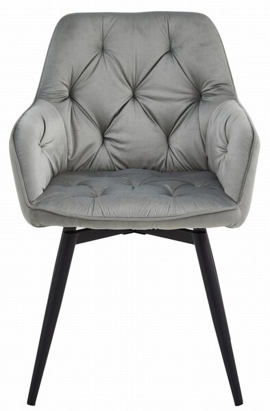 Okretni blagovaonski stolac JORK360 VELVET, svijetlosivi