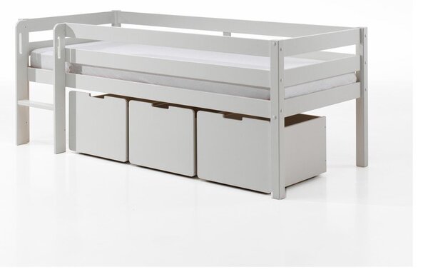 Bijeli dječji podignuti krevet Vipack Pino, 90 x 200 cm