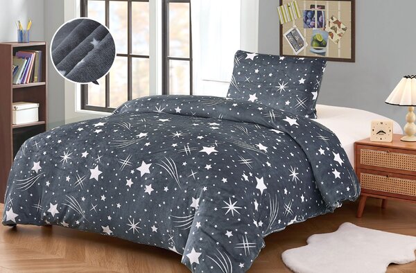 Posteljina mikropliš NIGHT SKY siva Dimenzije posteljine: 70 x 90 cm | 140 x 200 cm