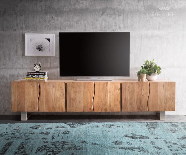 Komoda Live Edge 220cm, Materijal: Bagrem - Natur 6 vrata