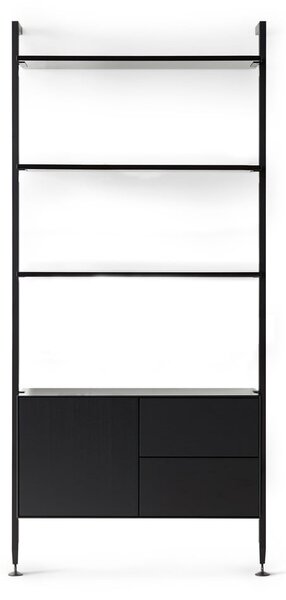 Crna polica za knjige u dekoru hrasta 94x210 cm Edge by Hammel - Hammel Furniture