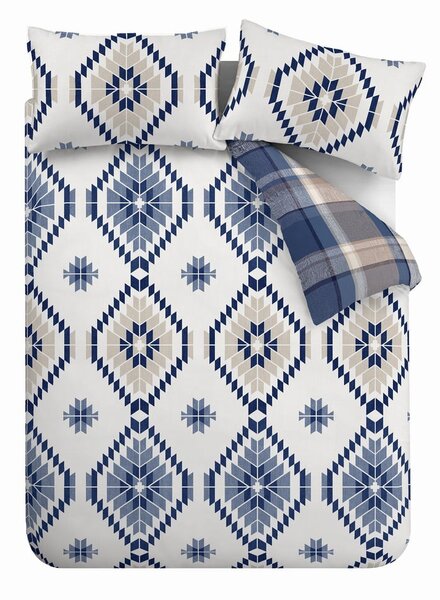 Bijelo-plava posteljina 200x200 cm Navajo - Catherine Lansfield