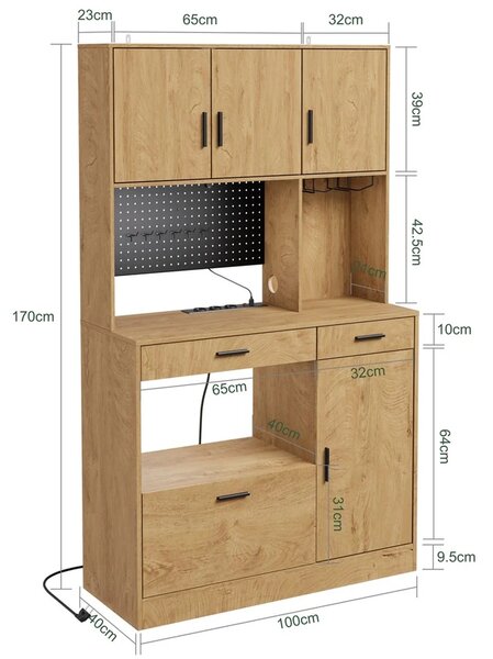 Kuhinjski ormar 100x40x170 cm