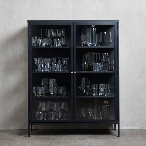 Crna metalna vitrina 110x140 cm Carmel – Unique Furniture