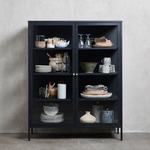 Crna metalna vitrina 110x140 cm Carmel – Unique Furniture