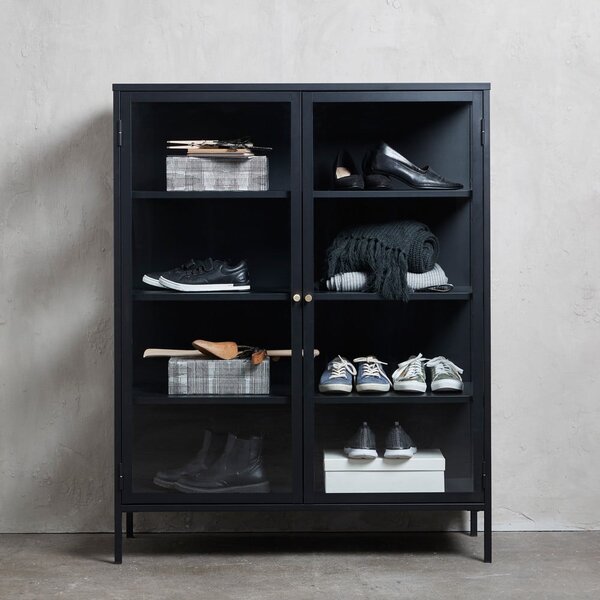Crna metalna vitrina 110x140 cm Carmel – Unique Furniture