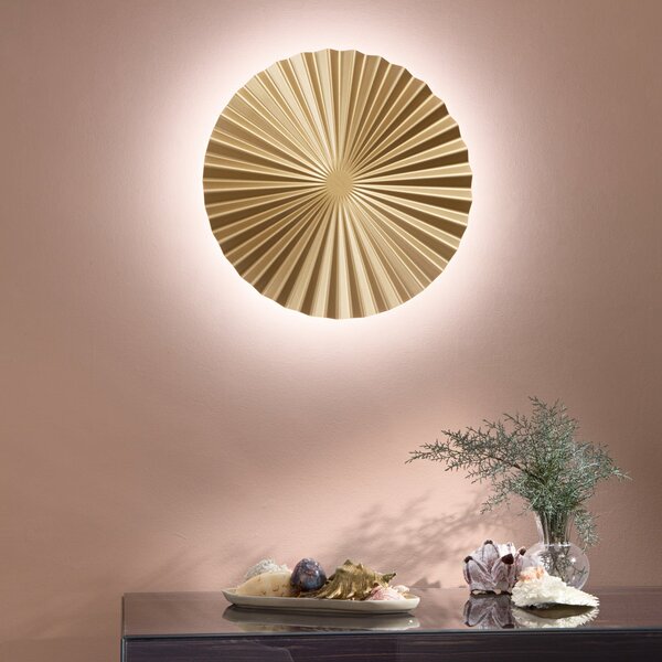 Luce Ambiente Design Anadara LED zidna svjetiljka, zlatne boje, Ø 50 cm, metal, CCT, Zlato / mjed, Dnevni boravak/blagovaonica, Aluminij
