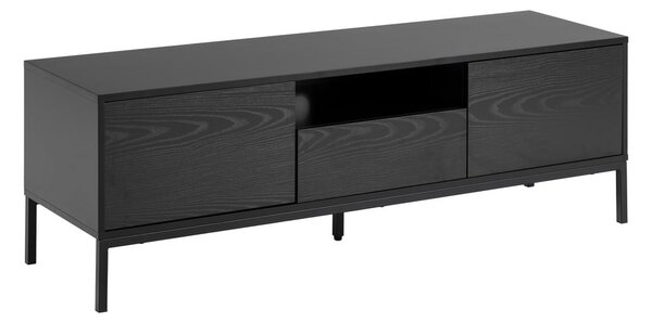 Crna TV komoda u dekoru jasena 140x45 cm Seaford – Actona