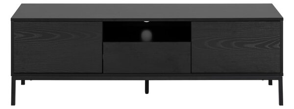 Crni TV stol u dekoru jasena 140x45 cm Seaford - Actona