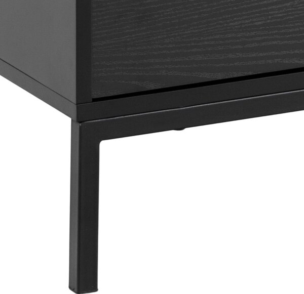 Crna TV komoda u dekoru jasena 140x45 cm Seaford – Actona