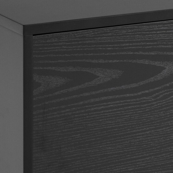Crna TV komoda u dekoru jasena 140x45 cm Seaford – Actona