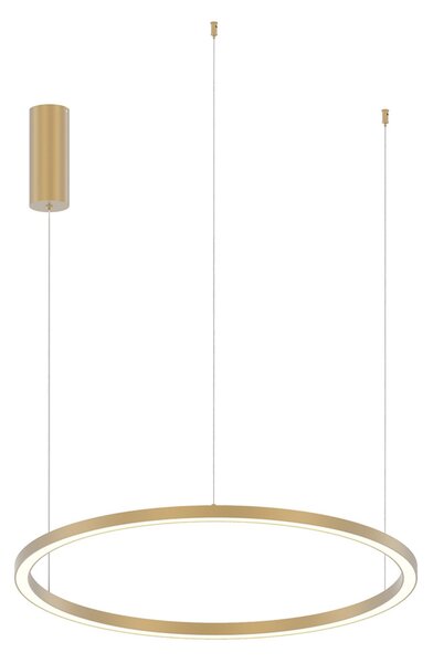 Luce Ambiente Design LED viseća svjetiljka Hoop, zlatna, Ø 80 cm, metal, CCT, Zlato / mjed, Dnevni boravak/blagovaonica, Aluminij