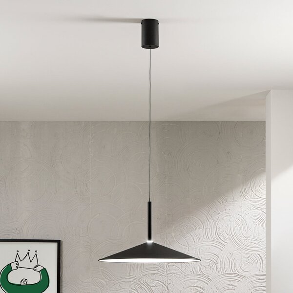 Luce Ambiente Design Khan LED viseća svjetiljka, crna, Ø 48 cm, metal, CCT, Crno, Dnevni boravak/blagovaonica, Metal