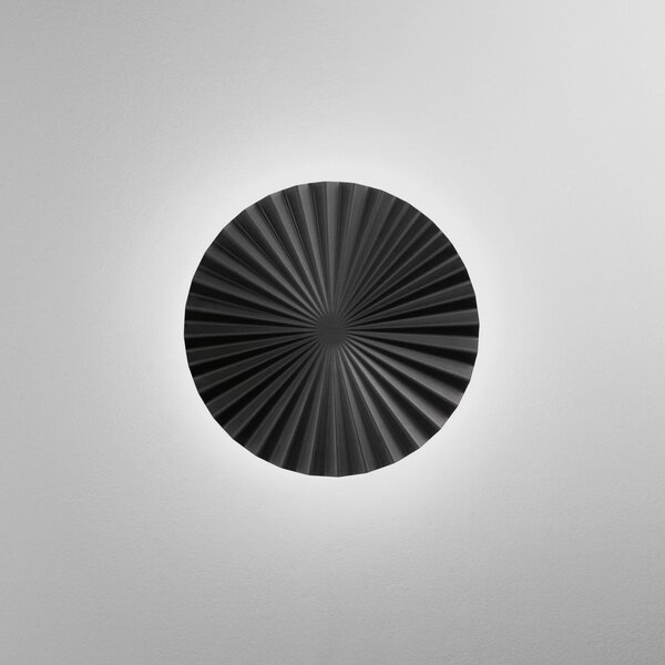 Luce Ambiente Design Anadara LED zidna svjetiljka, crna, Ø 50 cm, metal, CCT, Crno, Dnevni boravak/blagovaonica, Aluminij