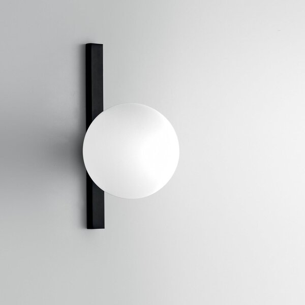 Luce Ambiente Design Zidna lampa Enoire, visina 28 cm, crna, metal/staklo, jednolampa, prigušiva, Crno, Dnevni boravak/blagovaonica, Metal