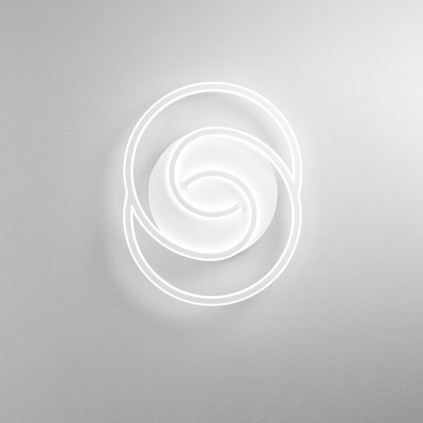 Luce Ambiente Design Cayman Ovalna LED zidna svjetiljka, bijela, visina 60 cm, metal, CCT, Bijela, Dnevni boravak/blagovaonica, Metal