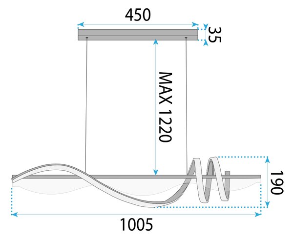LED svijetiljka LHJ041-CP 100 cm BLACK