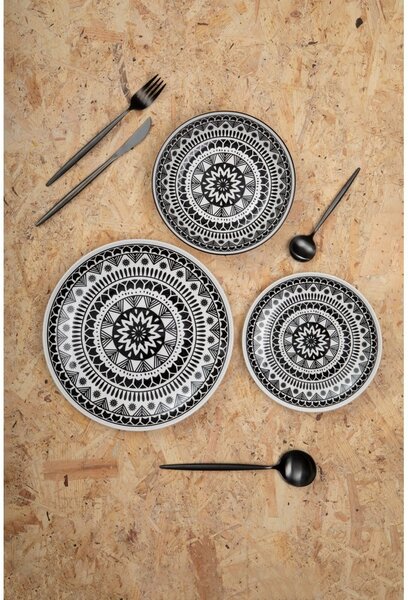 Crni pribor 16 kom od nehrđajućeg čelika Modern retro – Premier Housewares