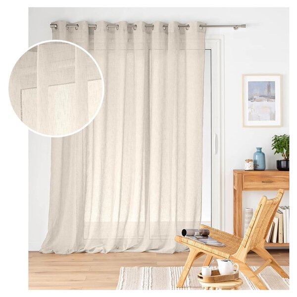 Prozirna zavjesa u prirodnoj boji 300x240 cm Carlin – douceur d'intérieur