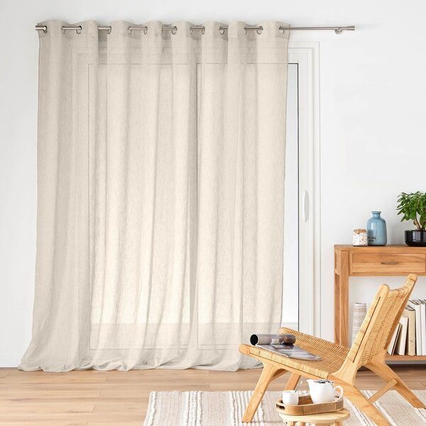 Prozirna zavjesa u prirodnoj boji 300x240 cm Carlin – douceur d'intérieur