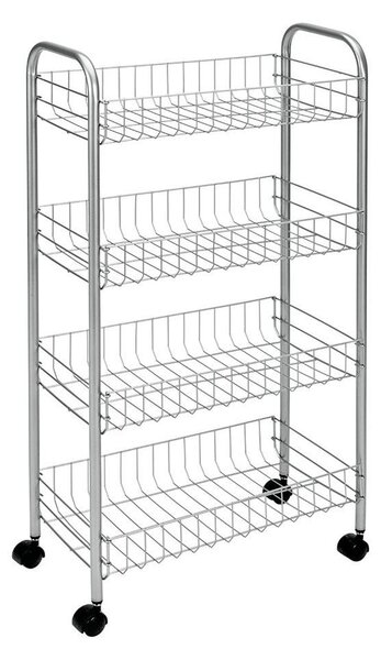 Metalna mobilna polica srebrne boje 41x84 cm Ascona – Metaltex