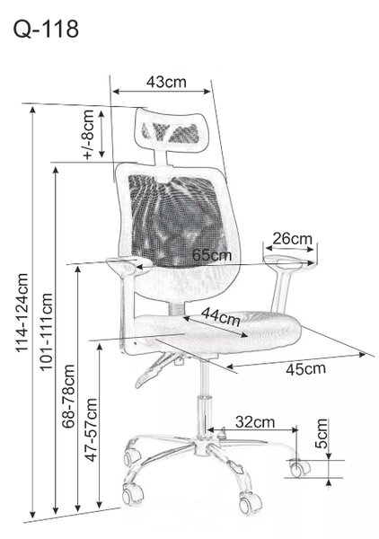 Crna uredska stolica FLEXISEAT Q-118RC