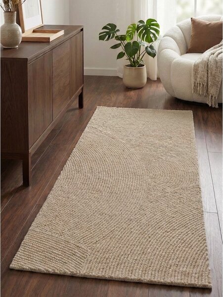 Bež ručno rađena vunena staza 80x200 cm Calmio – Hanse Home