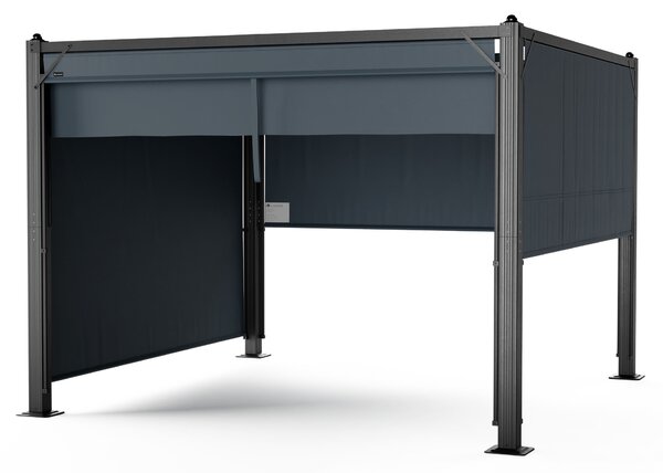 Blumfeldt Pantheon Cortina sjenica 3x3 m, otporna na vremenske uvjete, aluminij, zaštitno lakiranje, rolo zavjese