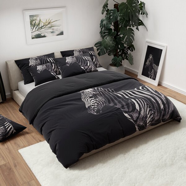 3D posteljina od mikrovlakana ZEBRA crna Dimenzije posteljine: 70 x 90 cm | 140 x 200 cm
