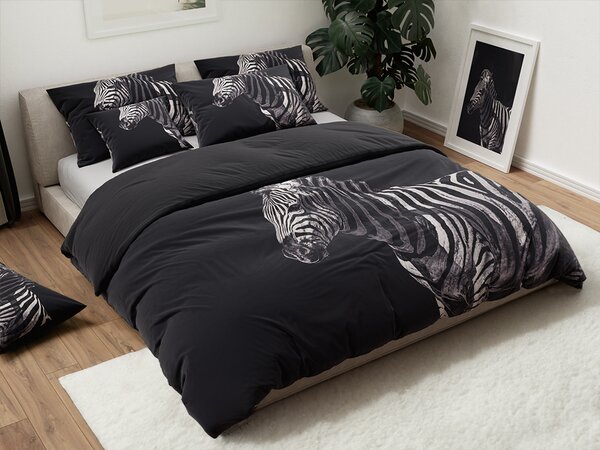 3D posteljina od mikrovlakana ZEBRA crna Dimenzije posteljine: 70 x 90 cm | 140 x 200 cm