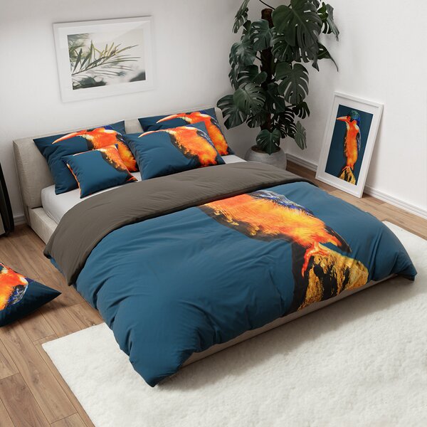 3D posteljina od mikrovlakana LEDEN modro sivo Dimenzije posteljine: 70 x 90 cm | 140 x 200 cm