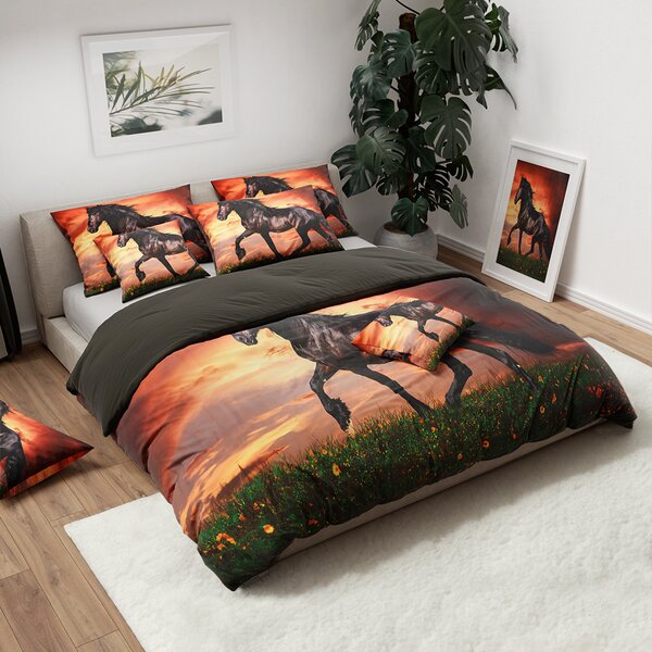 3D posteljina od mikrovlakana KONJ smeđa Dimenzije posteljine: 70 x 90 cm | 140 x 200 cm