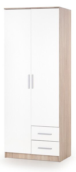 Ormar Houston A112Sonoma hrast, Sjajno bijela, 205x80x52cm, Porte guardarobaVrata ormari: Klasična vrata