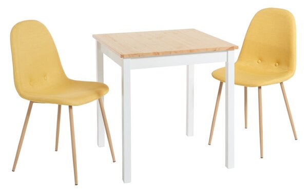 Žuti blagovaonski set loomi.design sa stolom Sydney i stolicama Lissy