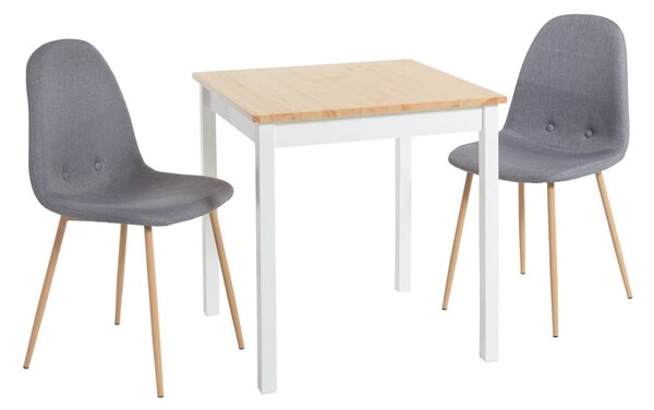 Sivi blagovaonski set loomi.design sa stolom Sydney i stolicama Lissy