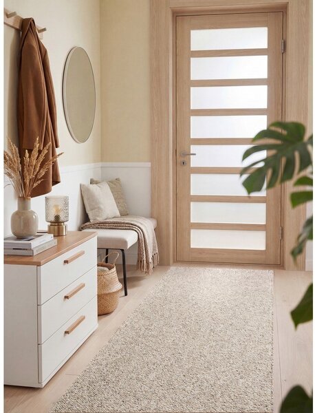 Siva/krem periva staza 80x240 cm Rocco Dark Cream – Elle Decoration