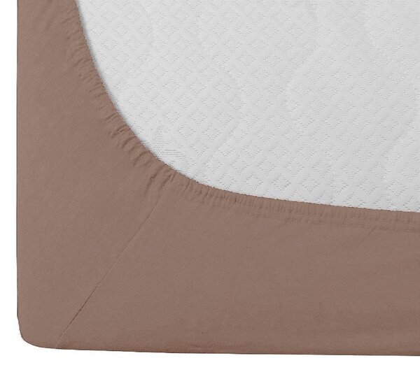 Jersey plahta EXCLUSIVE svjetlosmeđa 180x200 cm, 100% pamuk