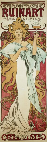 Reprodukcija Champagne Ruinart (1896), Alfons Mucha