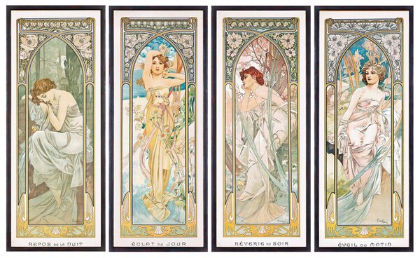 Reprodukcija The Times of the Day (1899), Alfons Mucha