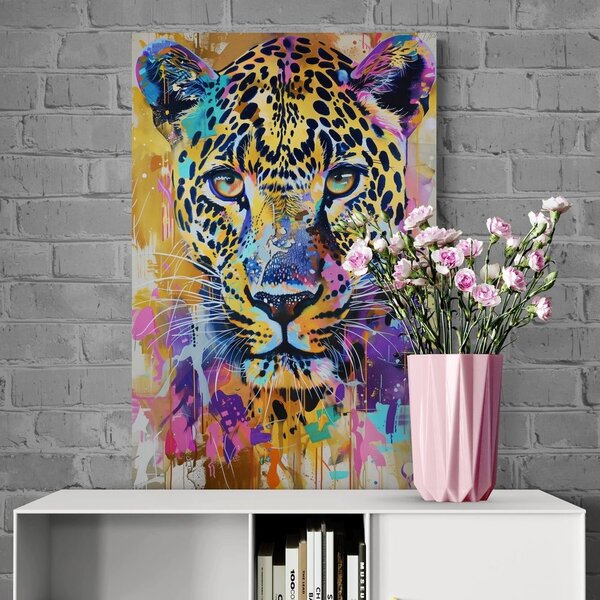 Slika leoparda poput slike na platnu