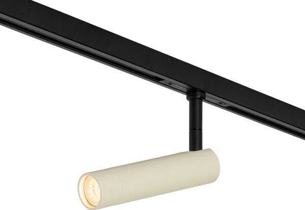 Moderno reflektorsko svjetlo bež s crnim detaljima za jednofazni sustav tračnica - Slimline Uzzy