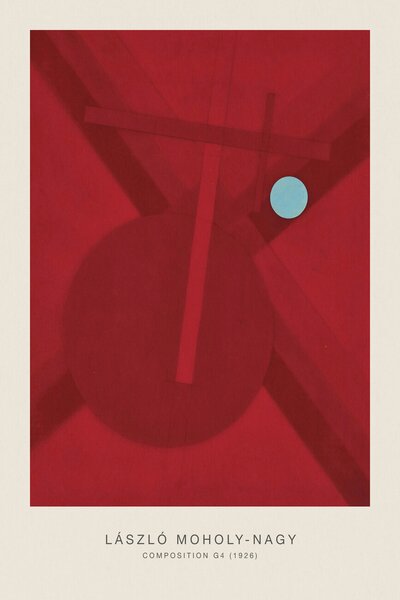 Reprodukcija umjetnosti Composition G4 (Original Bauhaus in Red, 1926) - Laszlo / László Maholy-Nagy, (26.7 x 40 cm)