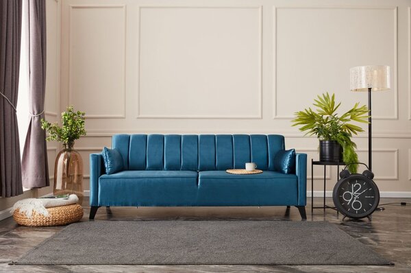 Atelier Del Sofa Trosjed na razvlačenje, Tirkiz, Ova 3-Seat - Turquoise