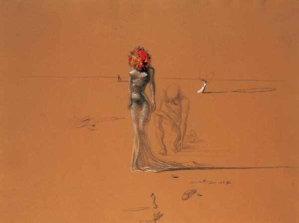 Female Figure with Head of Flowers, 1937 Reprodukcija umjetnosti, Salvador Dalí, (30 x 24 cm)