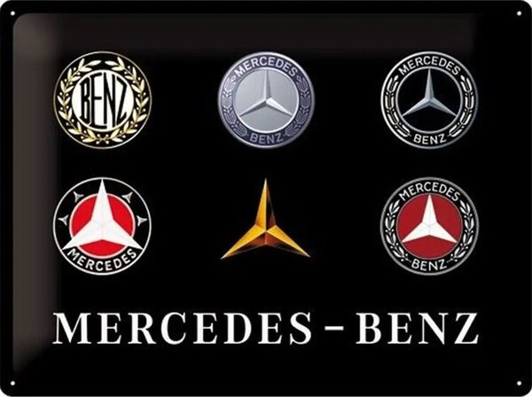 Metalni znak Mercedes-Benz Loga, (40 x 30 cm)