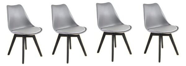 Blagovaonske stolice 4 kom sive skandinavski stil Dark-Basic